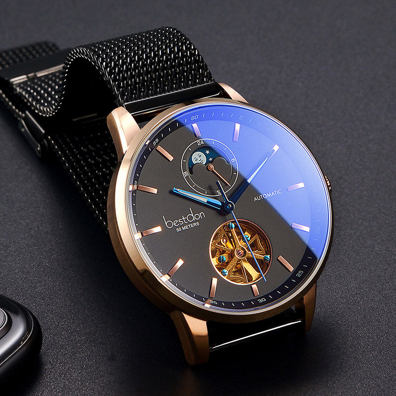 Bonton watch men's hollow mechanical watch automatic personality hollow student trend luminous men's watch brand