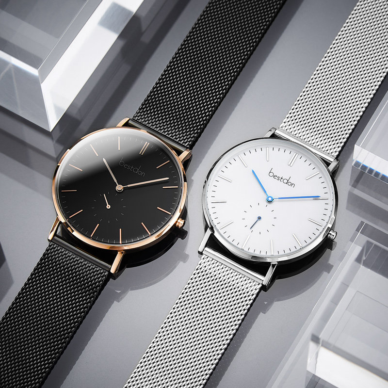 Bunton Men's Watch Men's Waterproof Quartz Watch Women's Simple Temperament Light Luxury Couple Watch Fashion Famous Brand