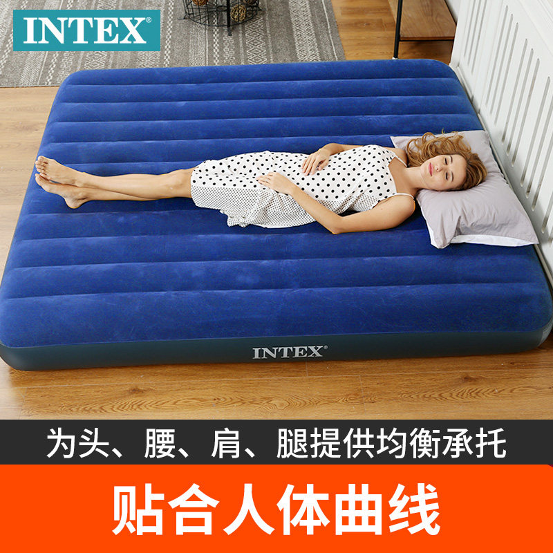 INTEX Air Mat Inflatable Mat Double Household Increased Outdoor Camping Folding Mat Simple Portable Mat