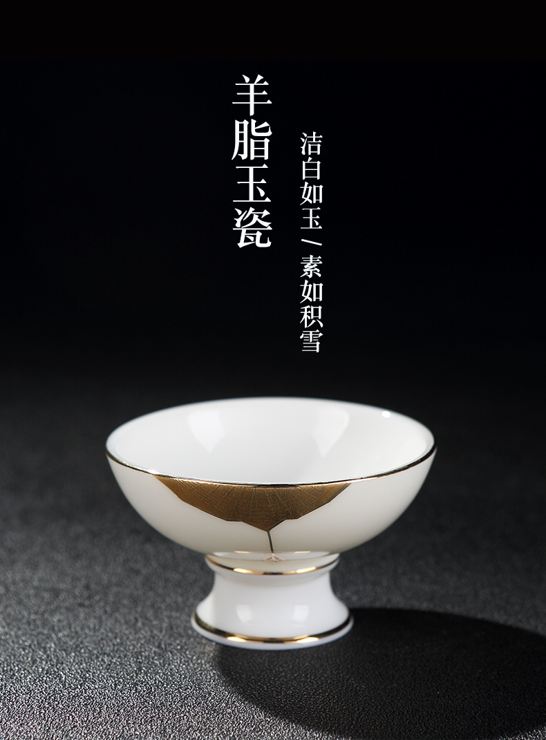 Red the jingdezhen ceramic paint master cup single CPU suet jade white porcelain sample tea cup kung fu tea cup move