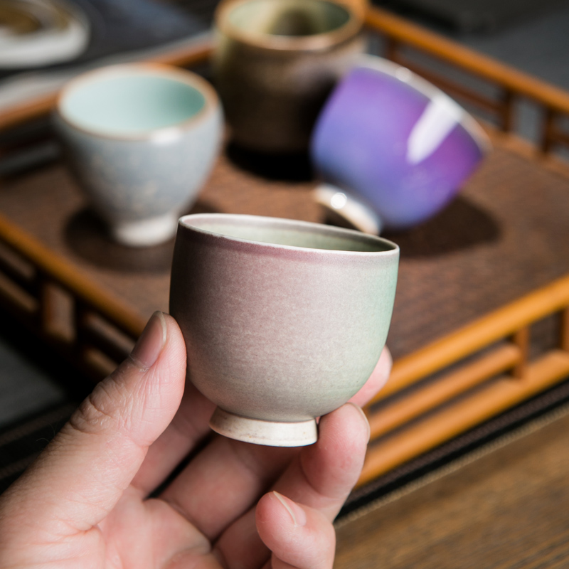 Jingdezhen up built lamp cup ceramic masters cup single CPU kung fu tea tea set, a single small bowl sample tea cup