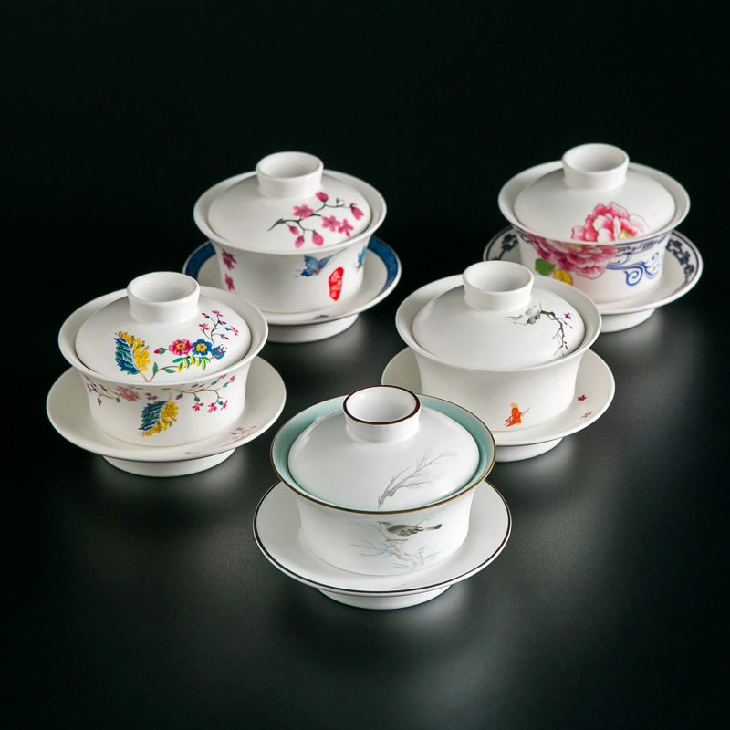 Jingdezhen ceramic only three tureen individual not hot your up large white porcelain cups with hand - made kunfu tea tea