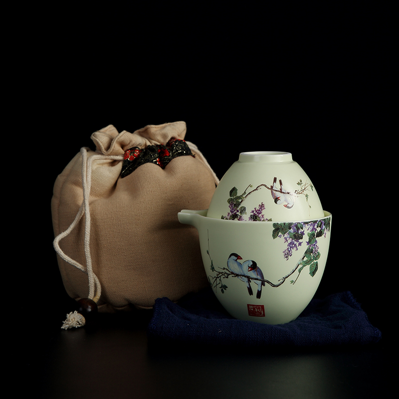 Jingdezhen ceramic cup to crack a pot of a car'll with kung fu tea set a single portable cups