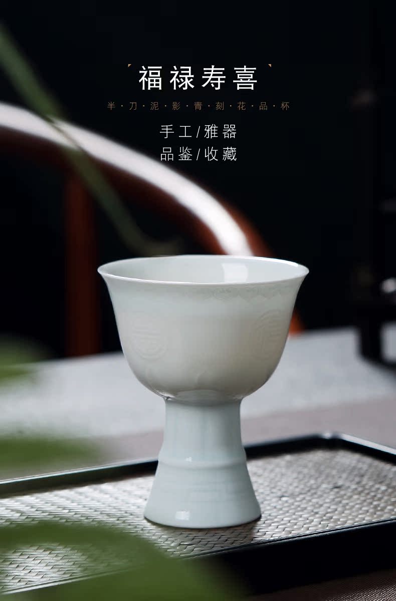 Jingdezhen blue white porcelain ceramic kung fu tea cup single master cup tea cups, small single cup best sample tea cup