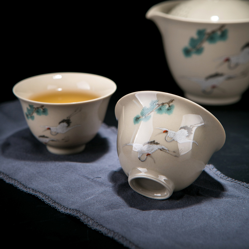 To crack a pot of three portable travel package was suit jingdezhen ceramic tea separation with the teapot