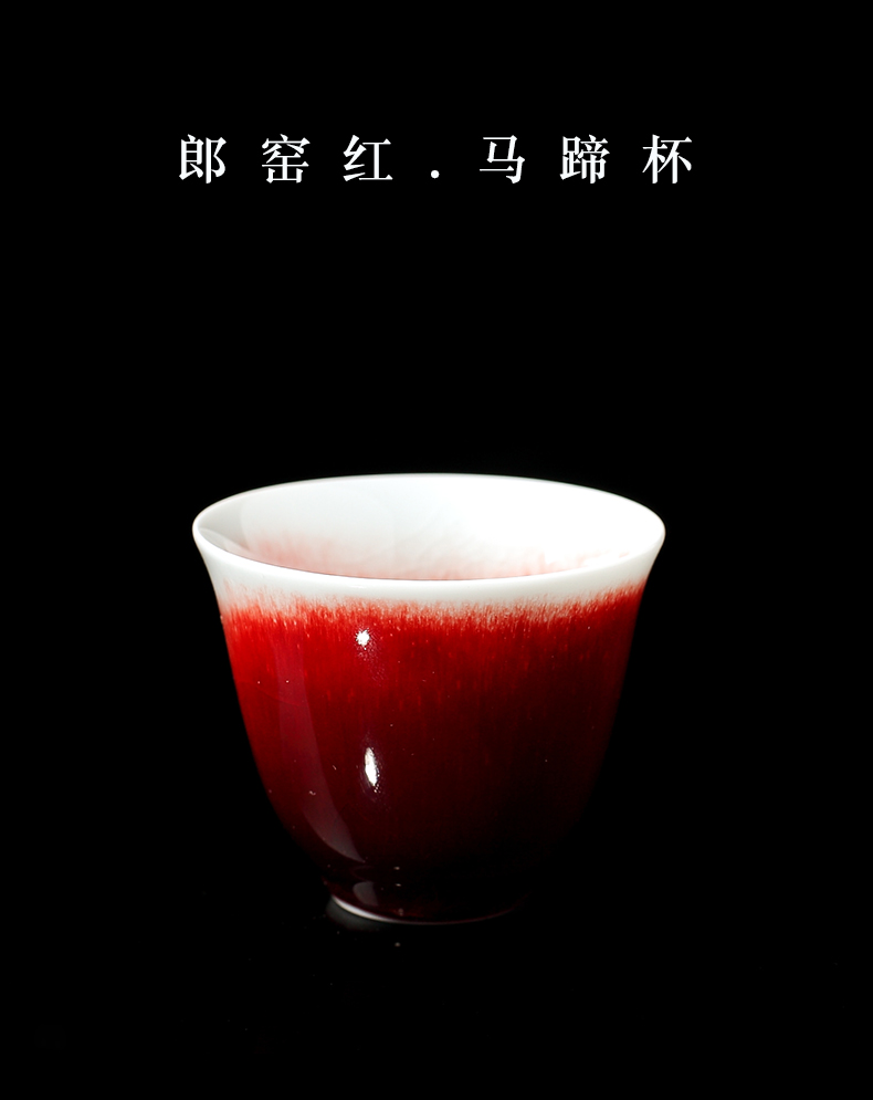 Jingdezhen ceramic up red ice crack glaze on the master cup single cup sample tea cup kung fu tea set large cups
