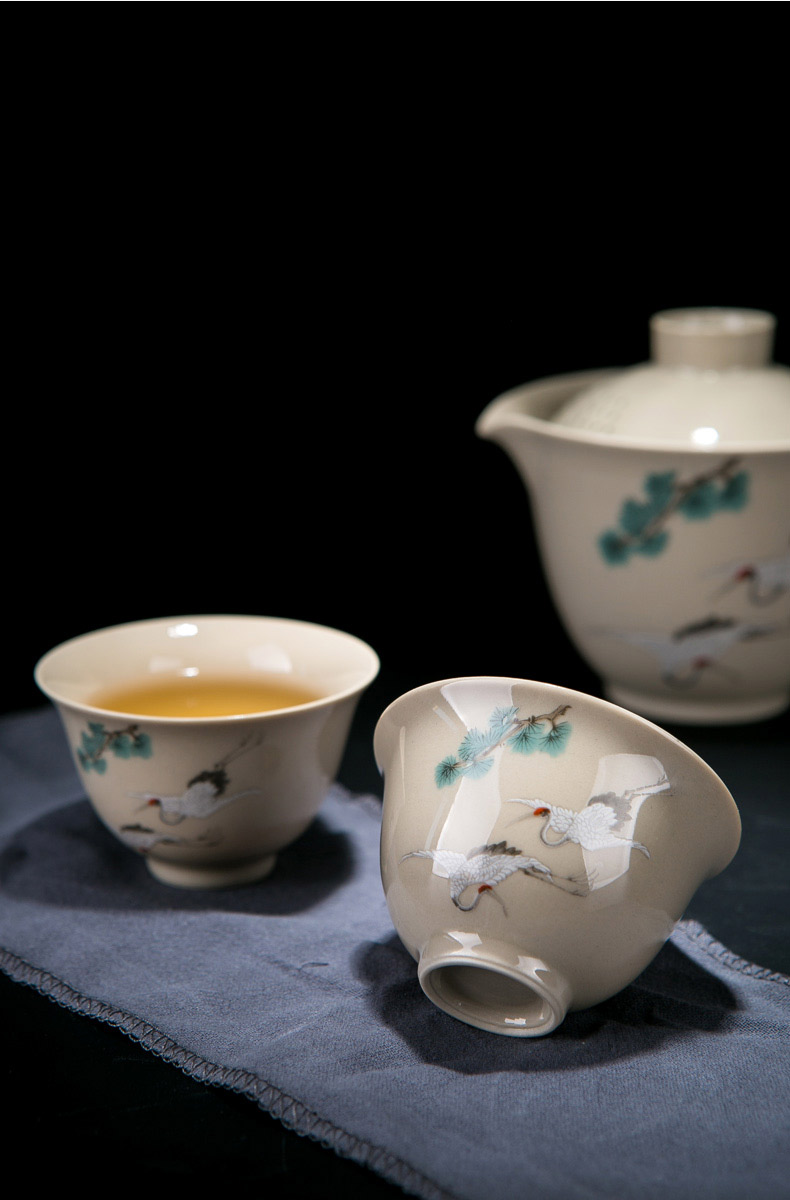 To crack a pot of three portable travel package was suit jingdezhen ceramic tea separation with the teapot