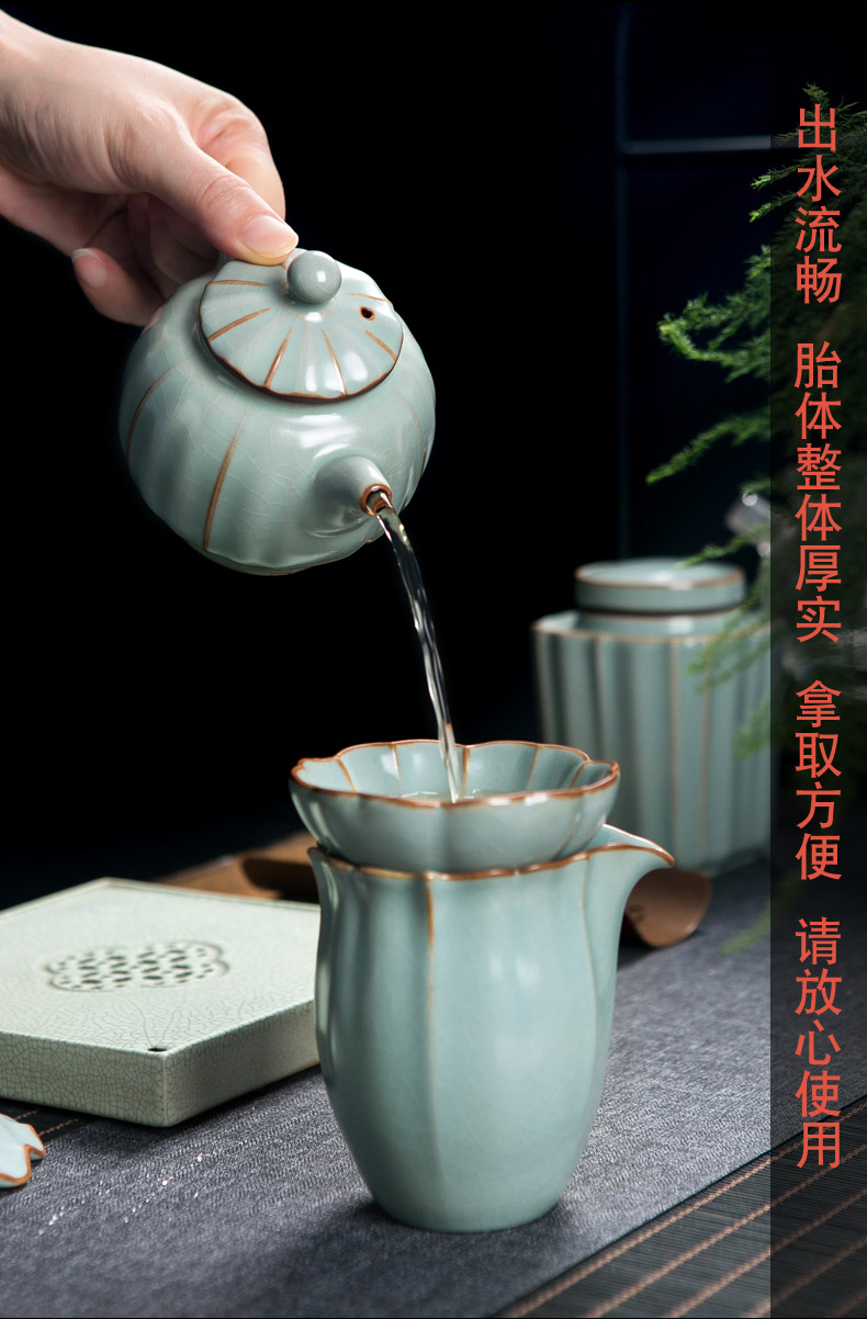 Jingdezhen ceramic your up crack kung fu tea set the home office to receive a visitor receives teapot cups