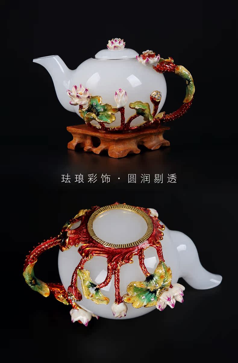 Red the jingdezhen ceramic colored glaze jade porcelain tea set suits for domestic cup teapot sample tea cup Chinese kung fu