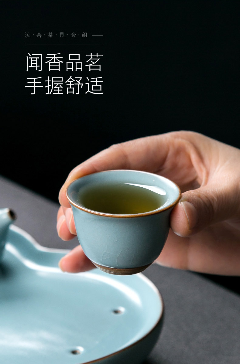 Jingdezhen ceramic your up kung fu tea set a small set of simple portable travel tea set tea tray storage type teapot