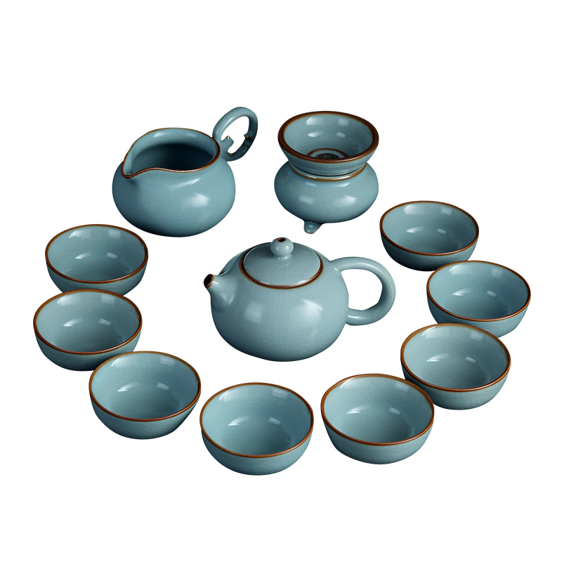 Jingdezhen ice crack glaze kung fu tea set suits for your up ceramic home office xi shi teapot teacup Chinese style