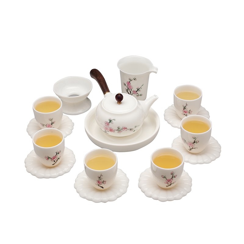 Jingdezhen kung fu tea set suit household contracted and I tea of a complete set of ceramic tea cups teapot
