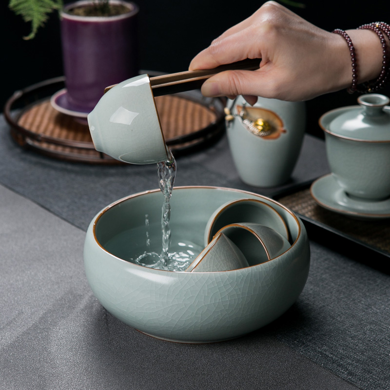 Your up the visitor kung fu tea set home sitting room of a complete set of Your porcelain crack teapot GaiWanCha wash to the caddy fixings