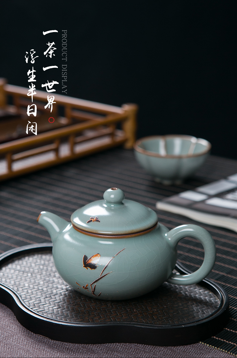 Your up crack kung fu teapot single pot of jingdezhen ceramic tea set domestic large capacity xi shi pot of filtering Chinese style