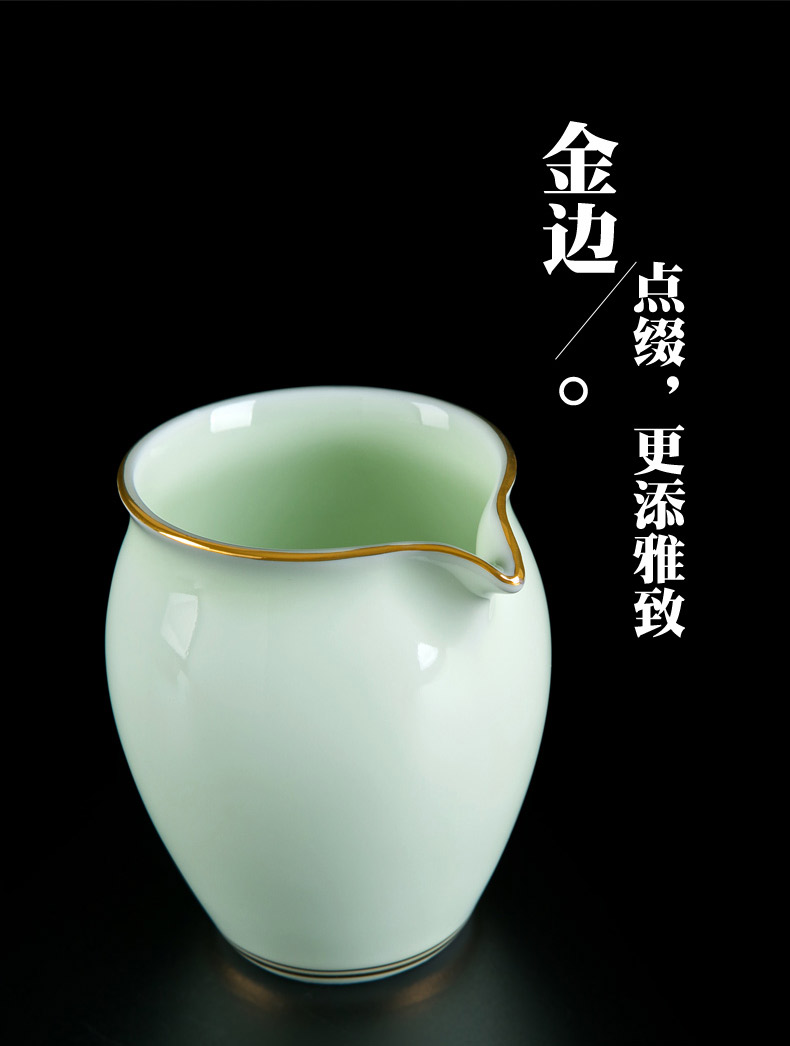 Tea is made of a complete set of kung fu Tea set household contracted jingdezhen celadon paint ceramic cups tureen Tea POTS