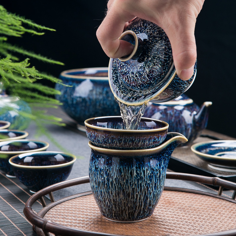 Up built red glaze, tea sets suit home sitting room jingdezhen ceramic cups to build kilns kunfu tea light