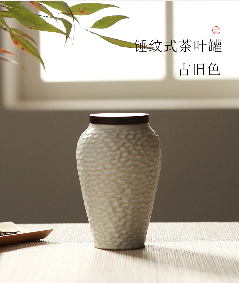 Red the jingdezhen ceramic seal storage warehouse storage tea pot archaize retro rough TaoXiaoZhong caddy fixings