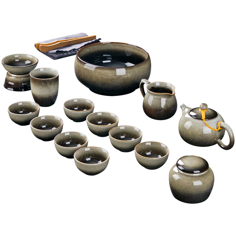 Variable to build a visitor lamp that kung fu tea set home sitting room of a complete set of Chinese ceramic tea cups, gift