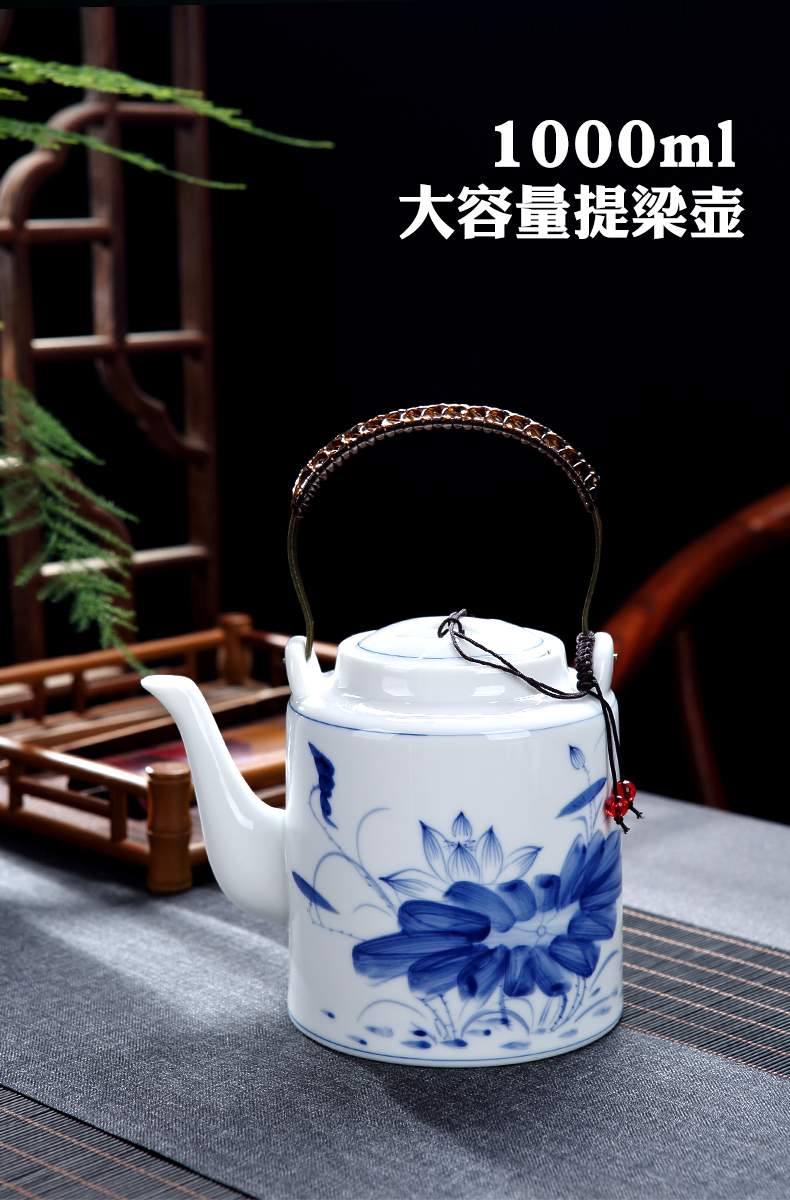 Jingdezhen hand - made porcelain of kung fu tea set suit small household of Chinese style ceramic girder pot cup teapot tea tray