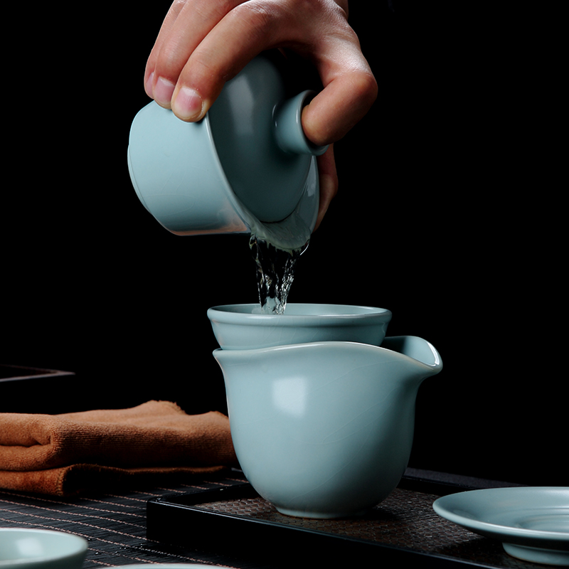 Hongying your up crack tea pot lid bowl of Chinese ceramic cups kung fu tea set the home office to receive a visitor