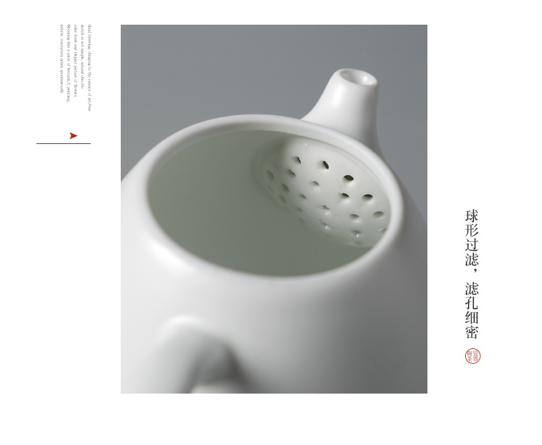 Jingdezhen teapot household white porcelain ceramic teapot single pot of tea is small kung fu tea kettle