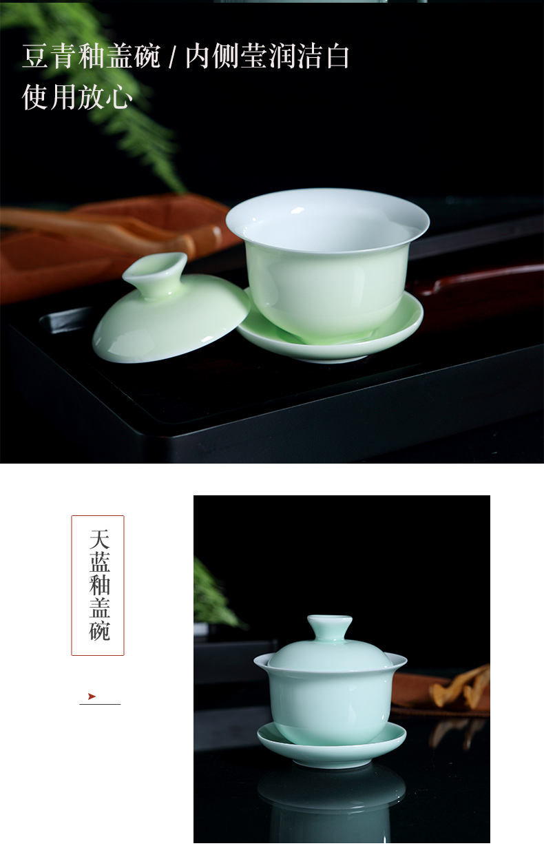 Jingdezhen tea sets kung fu tea cups sniff ceramic cups tureen household teapot small cups