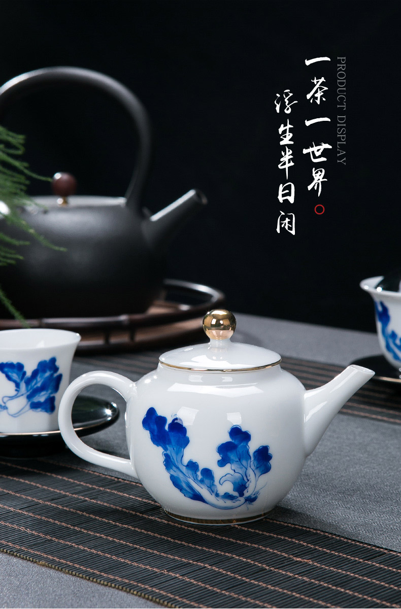 Jingdezhen ceramic hand - made kung fu tea set home sitting room office receive a visitor the whole tea tea tray