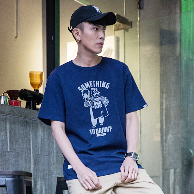 REMEDY原创潮牌2017夏季简约 百搭卡通人物印花圆领纯棉短袖t恤