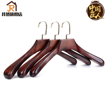  Solid wood hanger thickened household wardrobe Hotel cloakroom clothes rack thickened wardrobe wooden clothes hanging clothes support