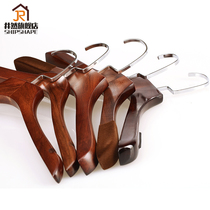  Clothing store wooden hanger womens retro solid wood clothes hang mens and womens clothes support wooden pants rack custom LOGO
