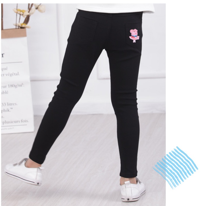 Cô gái quần nhung một mảnh ở trẻ lớn cộng với quần jean nhung mặc quần legging thun cotton dày cho trẻ em mùa đông chân váy bò bé gái 