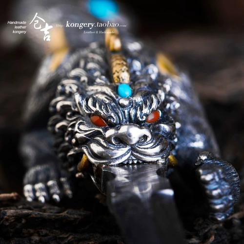 Чайная церемония тяжелое оружие!Должен купить!貔貅 Инкрустанный нож серебряный, чайный кусочек Ruiman Damascus