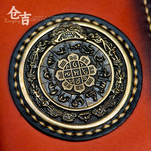 Классический кожаный бумажник, длинная латунная маленькая сумка клатч с молнией