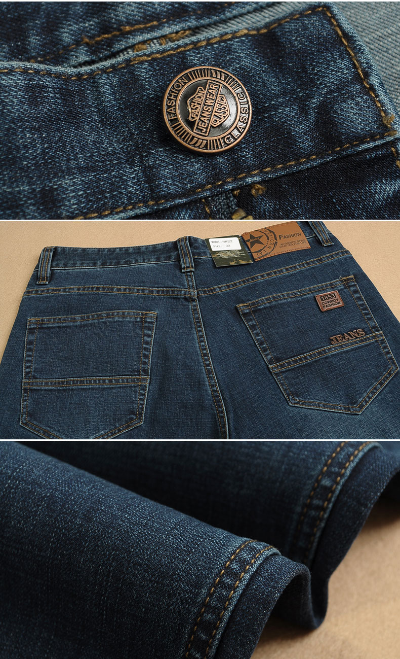 Mùa thu và mùa đông mới Jeep khiên quần jeans nam thanh niên thẳng và thanh niên kéo dài quần âu kinh doanh dày thời trang nam cao cấp	