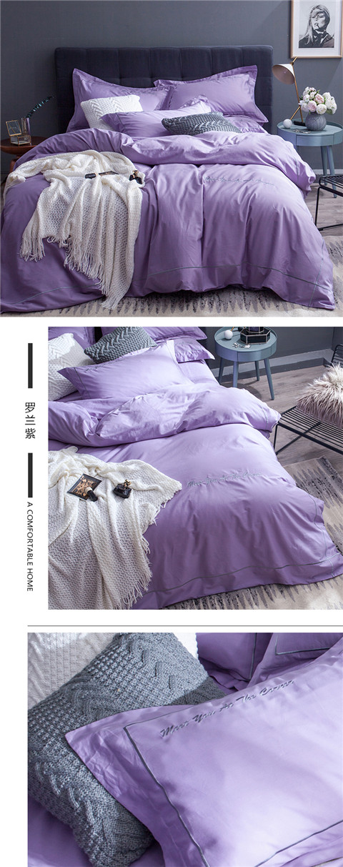 gia đình cotton bốn đơn giản rắn màu bông giường chăn đôi mùa xuân đích thực đơn - Bộ đồ giường bốn mảnh bộ ga nệm