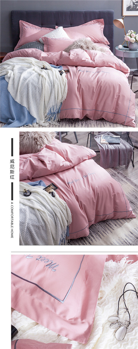 gia đình cotton bốn đơn giản rắn màu bông giường chăn đôi mùa xuân đích thực đơn - Bộ đồ giường bốn mảnh bộ ga nệm