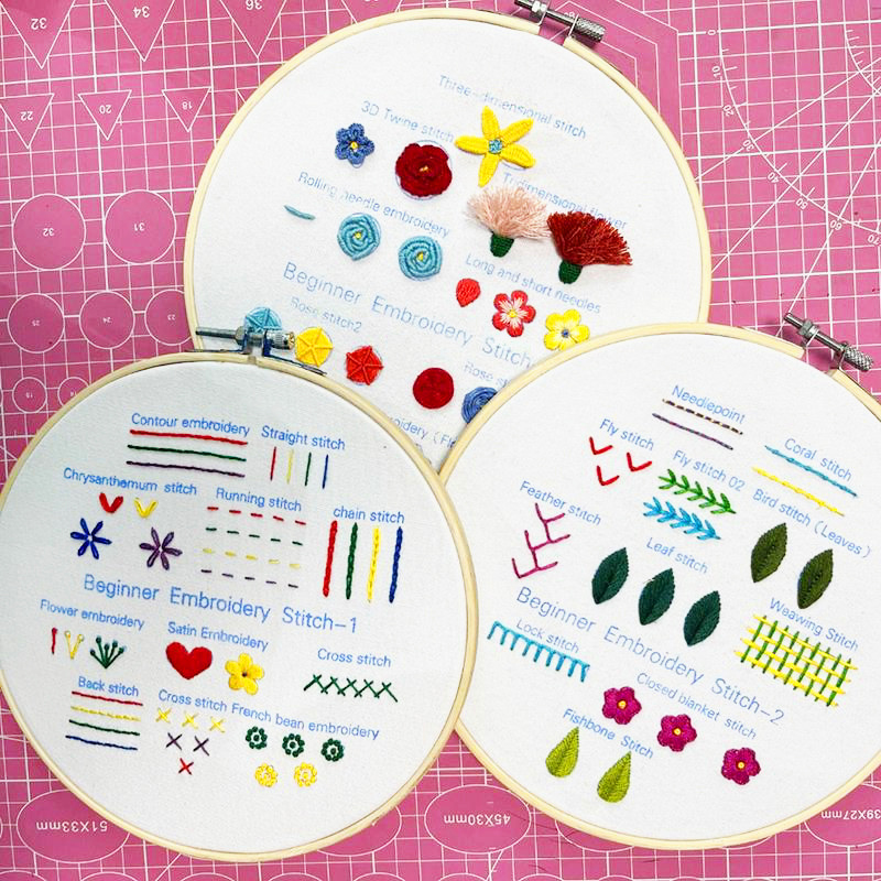 Interfinger Ruembroidery Diy Artisanal Materials Kits Beginners Basic Needles Law Children's School Teaching Practice New Hands-Taobao