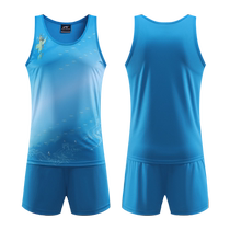 Childrens track and field suits boys and girls training suits vests competition suits sports running suits for primary school students customized