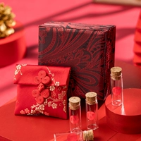 Высококачественная парчавая красная упаковка [Любимая коробка+бутылка для шин*4+сумочка]