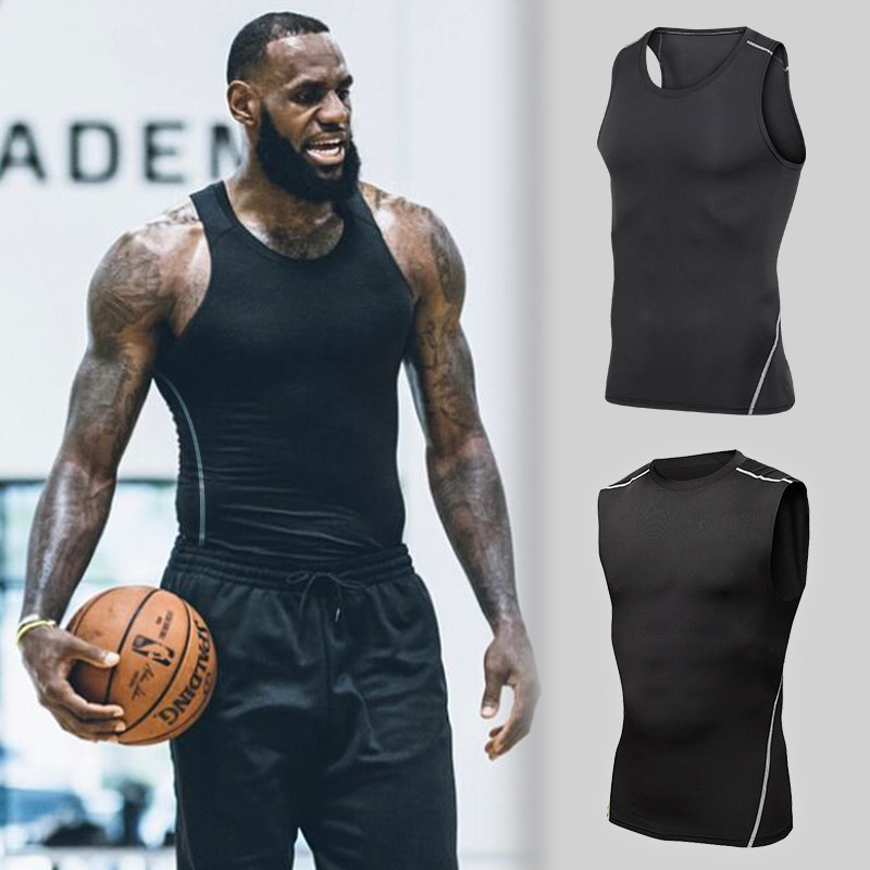 Sports vest men's summer basketball compression vest American fitness clothing Quick-drying running training suit Elastic breathable