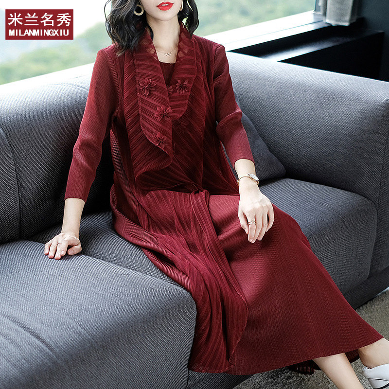 Wedding Celebration Mother Dress Foreign Pie Young Fat Happy Mother-In-Law Wedding Banquet Dress Plus Fattening and Enlarged Mother-in-law Noble