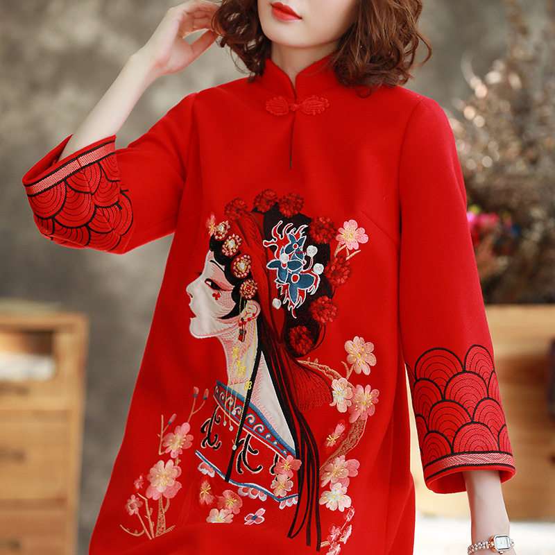 Improved cheongsam wedding mother dress autumn and winter dress large size wedding daughter mother-in-law mother-in-law mother-in-law wedding dress