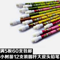 Full 5-plate saplings 12 HB round rod big leather pencil student stationery set award