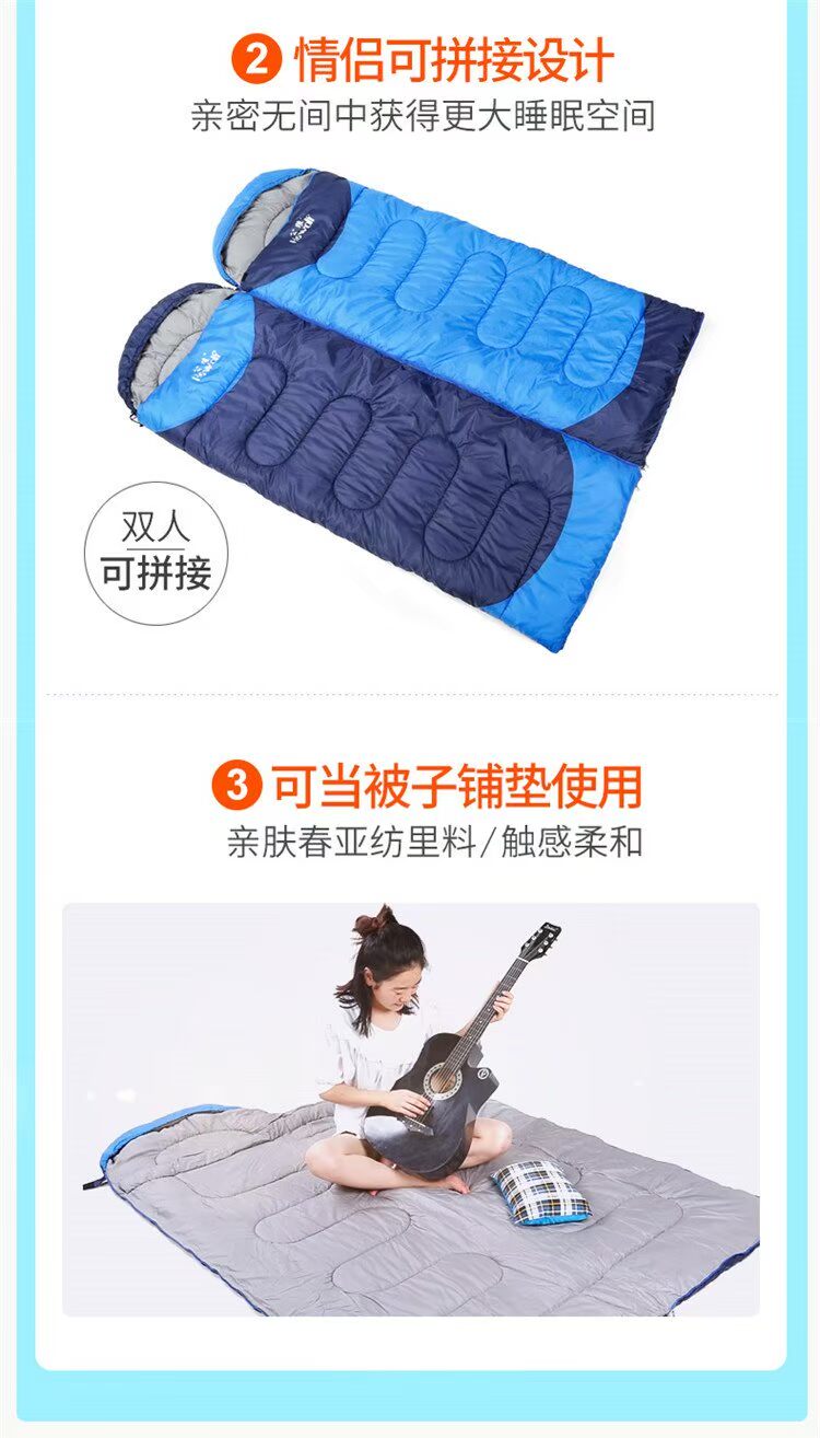 Đông nam ngoài trời sói đơn túi ngủ có thể được khâu túi ngủ cotton mùa thu và mùa đông ấm sinh viên 17 túi ngủ lính duy nhất - Túi ngủ túi ngủ học sinh
