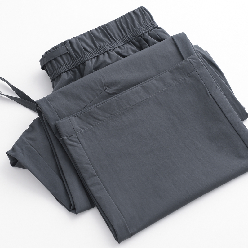 Dark Gray Summer Lightweight Pants for Men, American Style, Versatile, Drapey, Woven, Quick-Drying, Outdoor Casual Sports Straight-Leg Pants