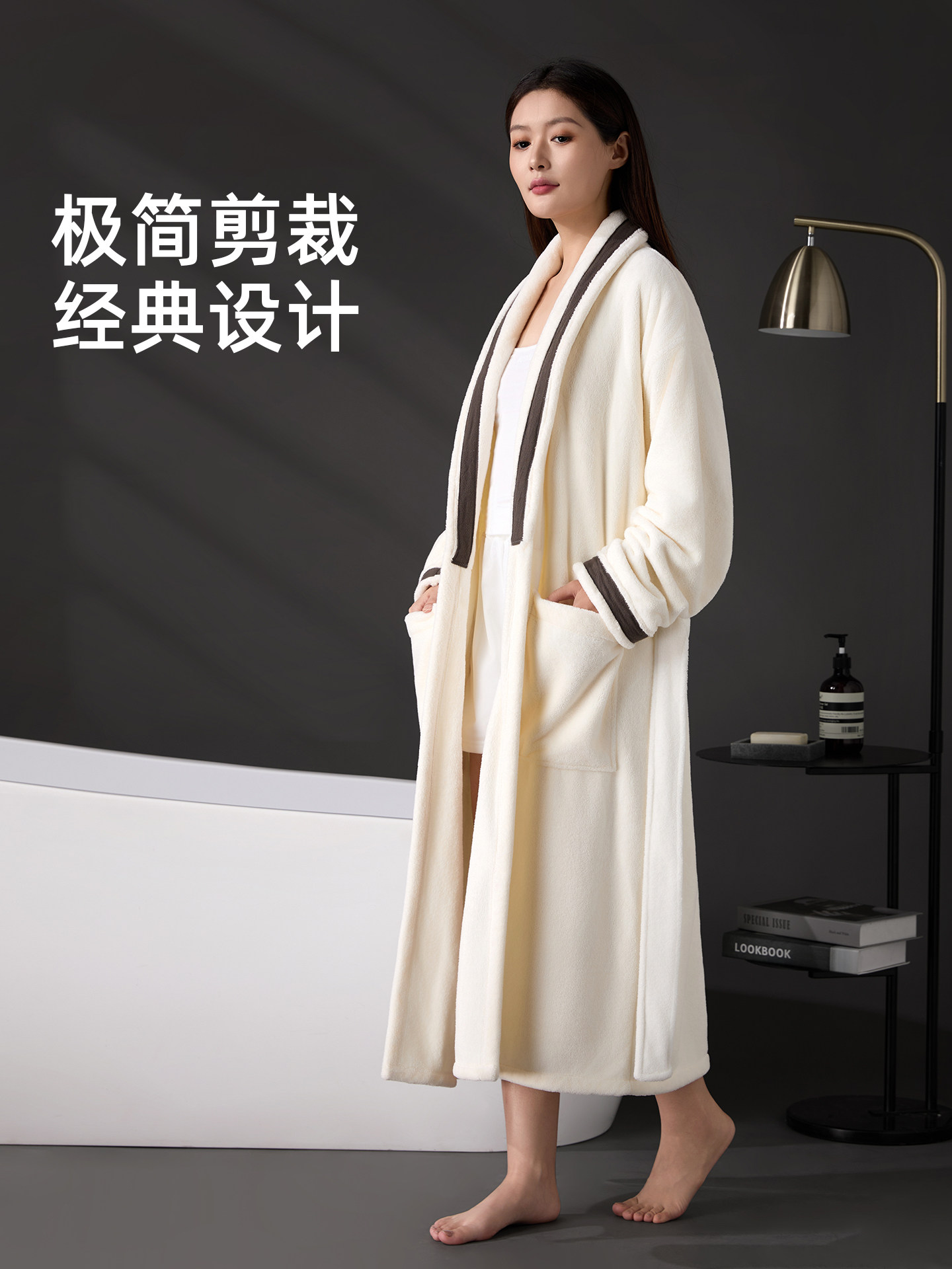 Light Rain Bathrobe for Women, Absorbent and Quick-Drying, Suitable for All Seasons, Men's Style, 2025 New Model, Couple Style, High-End Bath Towel