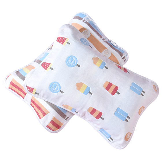 Drizzle Children's Pillow Cover Kindergarten Baby Pure Cotton Gauze Sweat-Absorbent Breathable Pair Baby Special Pillow Cover