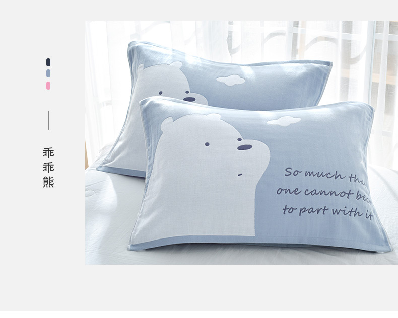 Khăn lau gối đôi bông 100% cotton dày bốn lớp gạc đôi nhà đơn giản cao cấp châu Âu - Khăn gối vỏ gối đẹp