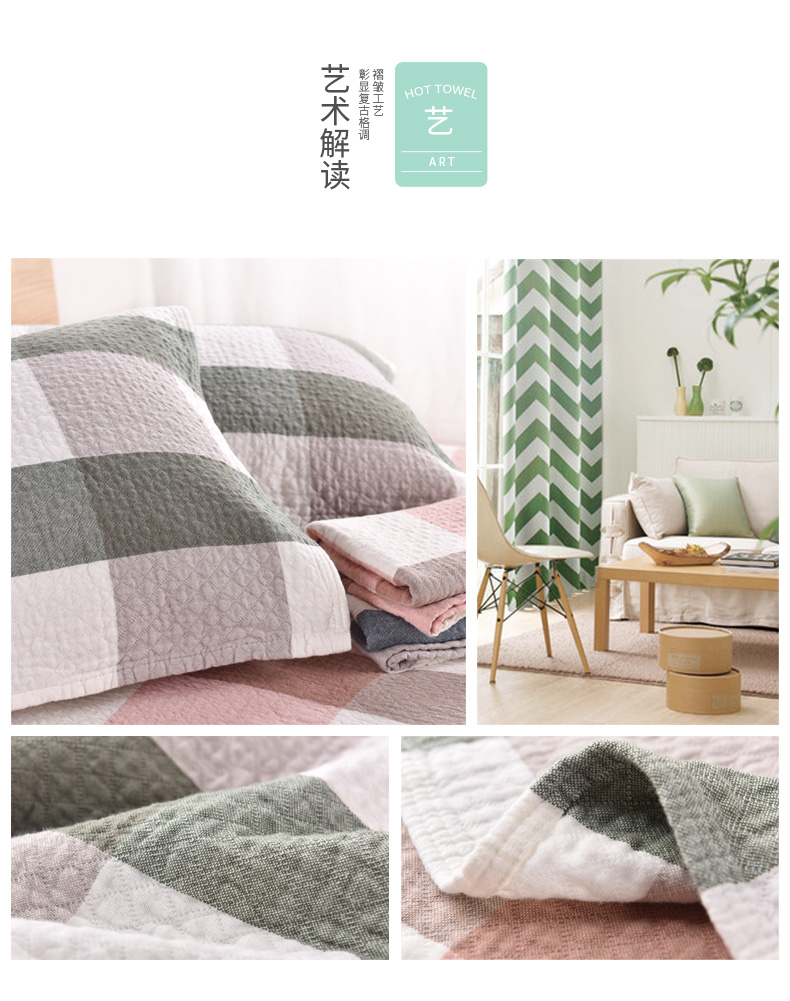 Mưa phùn retro phong cách ba lớp gạc bông gối khăn khô và thở lưới gối bao gồm một cặp nếp gấp váy - Khăn gối vỏ gối đẹp