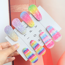 ins girly heart cute rainbow gradient sequin hair clip bb clip hyunya style childrens bangs side clip one-word clip korean